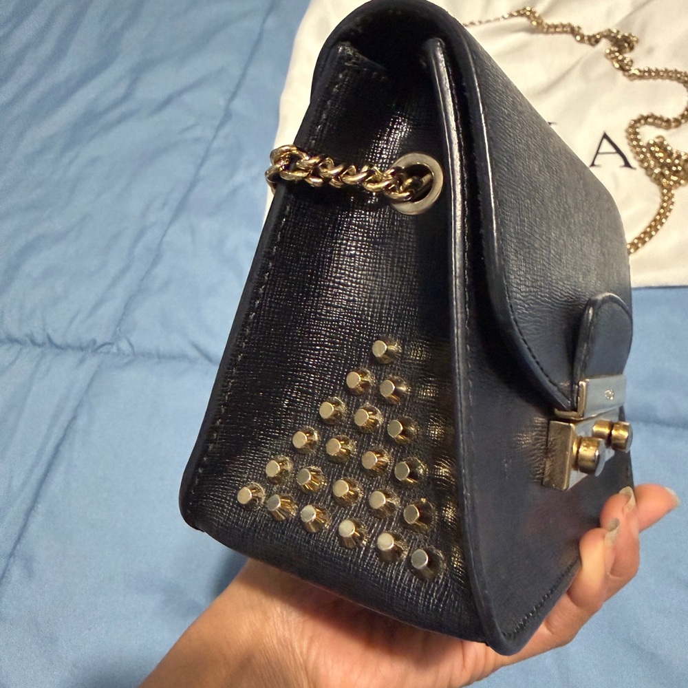 Furla Black Crossbody with Gold Chain - Picture 3 of 7